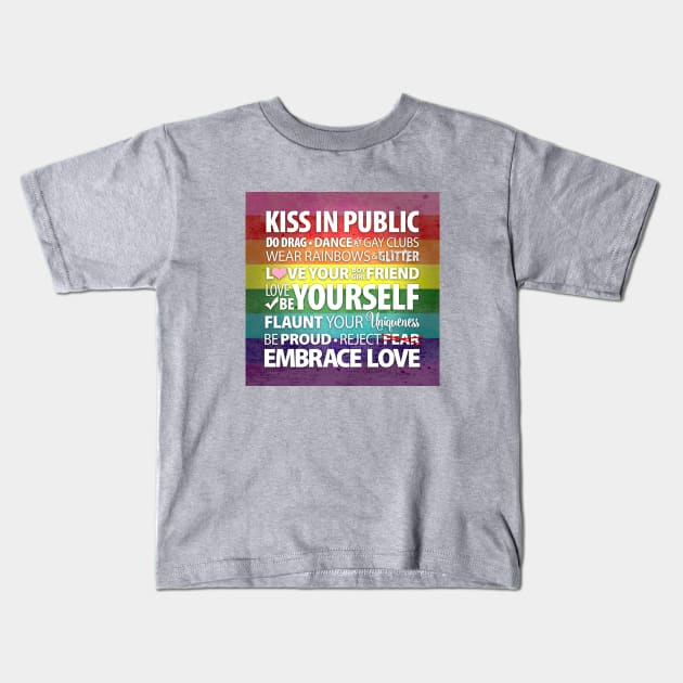 Kiss In Public Kids T-Shirt by scottnic